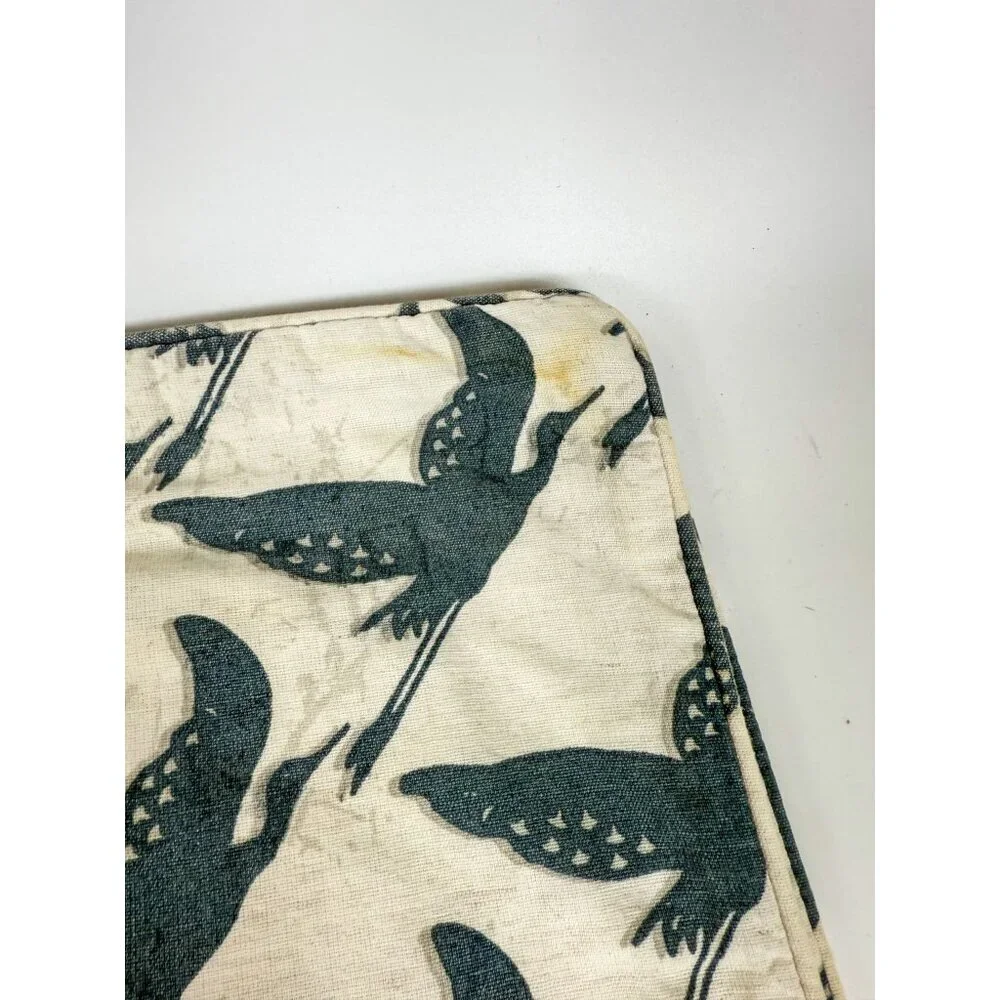 Pottery Barn Blue  White Geometric Bird Heron Stork Print Pillow Covers Set Of 6